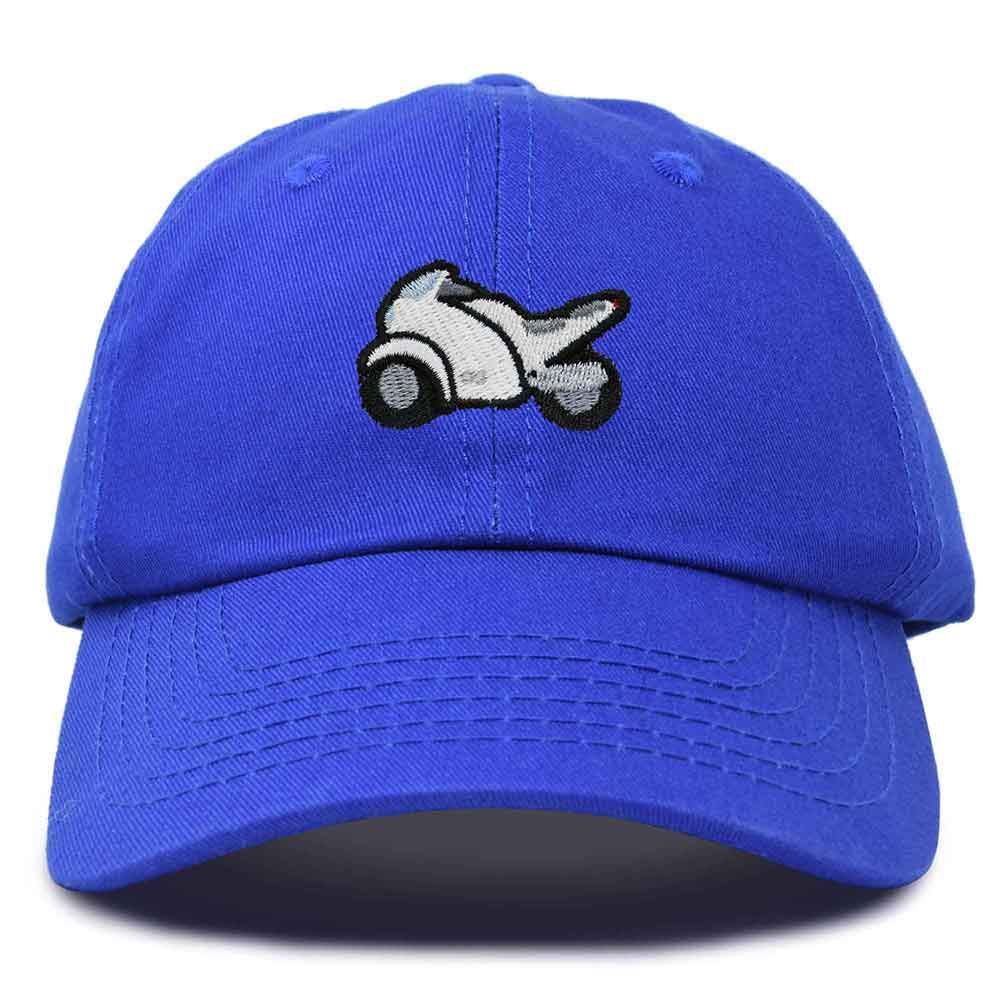 Dalix Motorcycle Cap Embroidered Mens Cotton Baseball Hat in Royal Blue