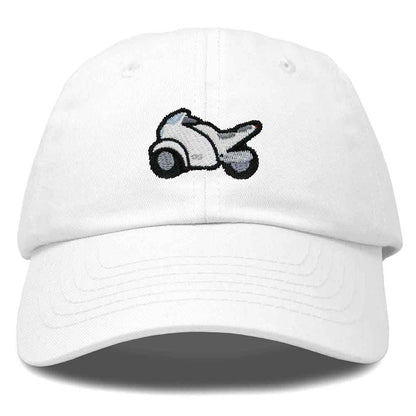 Dalix Motorcycle Cap Embroidered Mens Cotton Baseball Hat in White