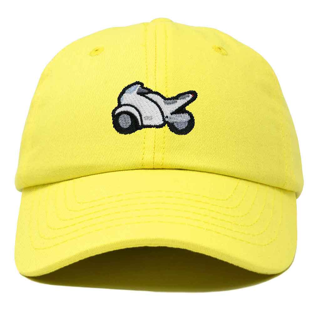 Dalix Motorcycle Cap Embroidered Mens Cotton Baseball Hat in Yellow