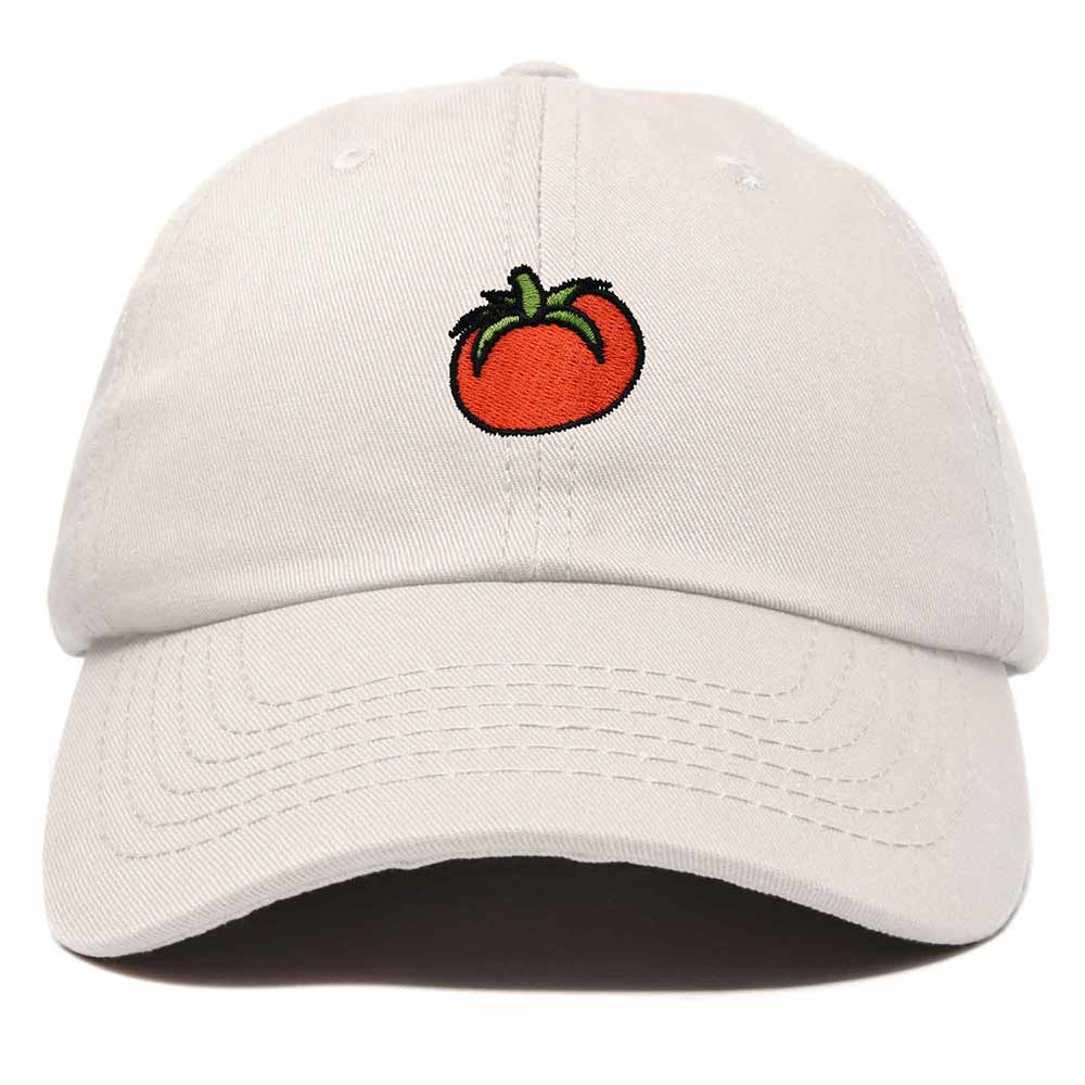 Dalix Tomato Embroidered Cap Cotton Baseball Cute Cool Dad Hat Womens in Beige