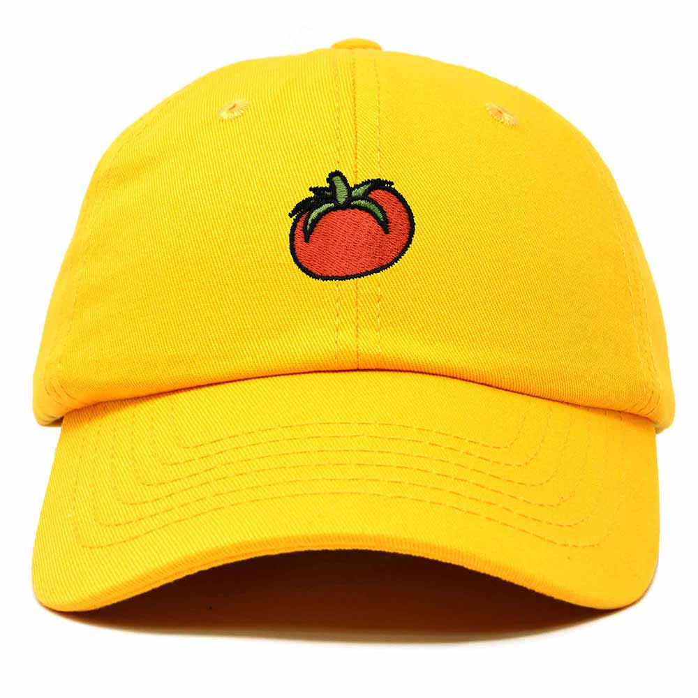 Dalix Tomato Embroidered Cap Cotton Baseball Cute Cool Dad Hat Womens in Gold