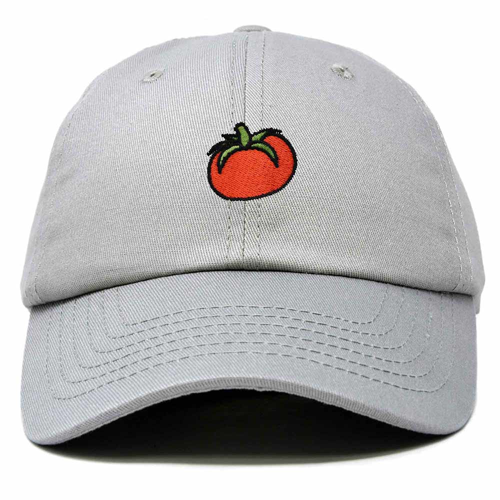 Dalix Tomato Embroidered Cap Cotton Baseball Cute Cool Dad Hat Womens in Gray