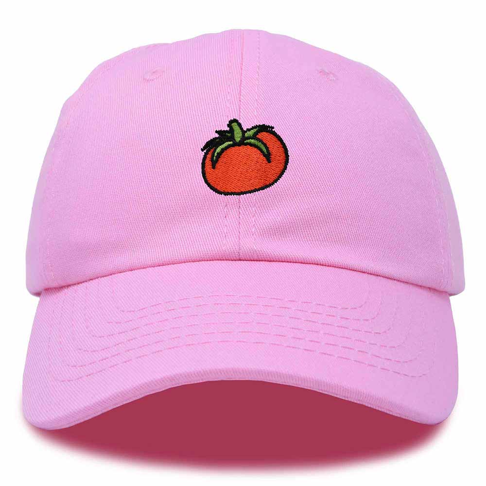 Dalix Tomato Embroidered Cap Cotton Baseball Cute Cool Dad Hat Womens in Light Pink