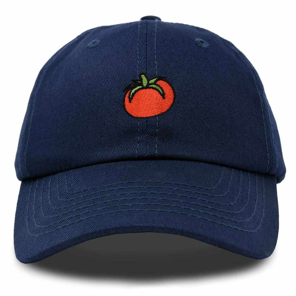 Dalix Tomato Embroidered Cap Cotton Baseball Cute Cool Dad Hat Womens in Navy Blue