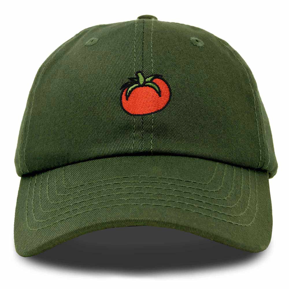Dalix Tomato Embroidered Cap Cotton Baseball Cute Cool Dad Hat Womens in Olive