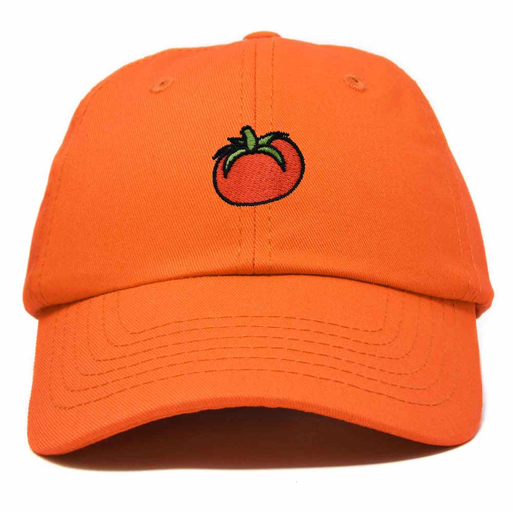 Dalix Tomato Embroidered Cap Cotton Baseball Cute Cool Dad Hat Womens in Orange