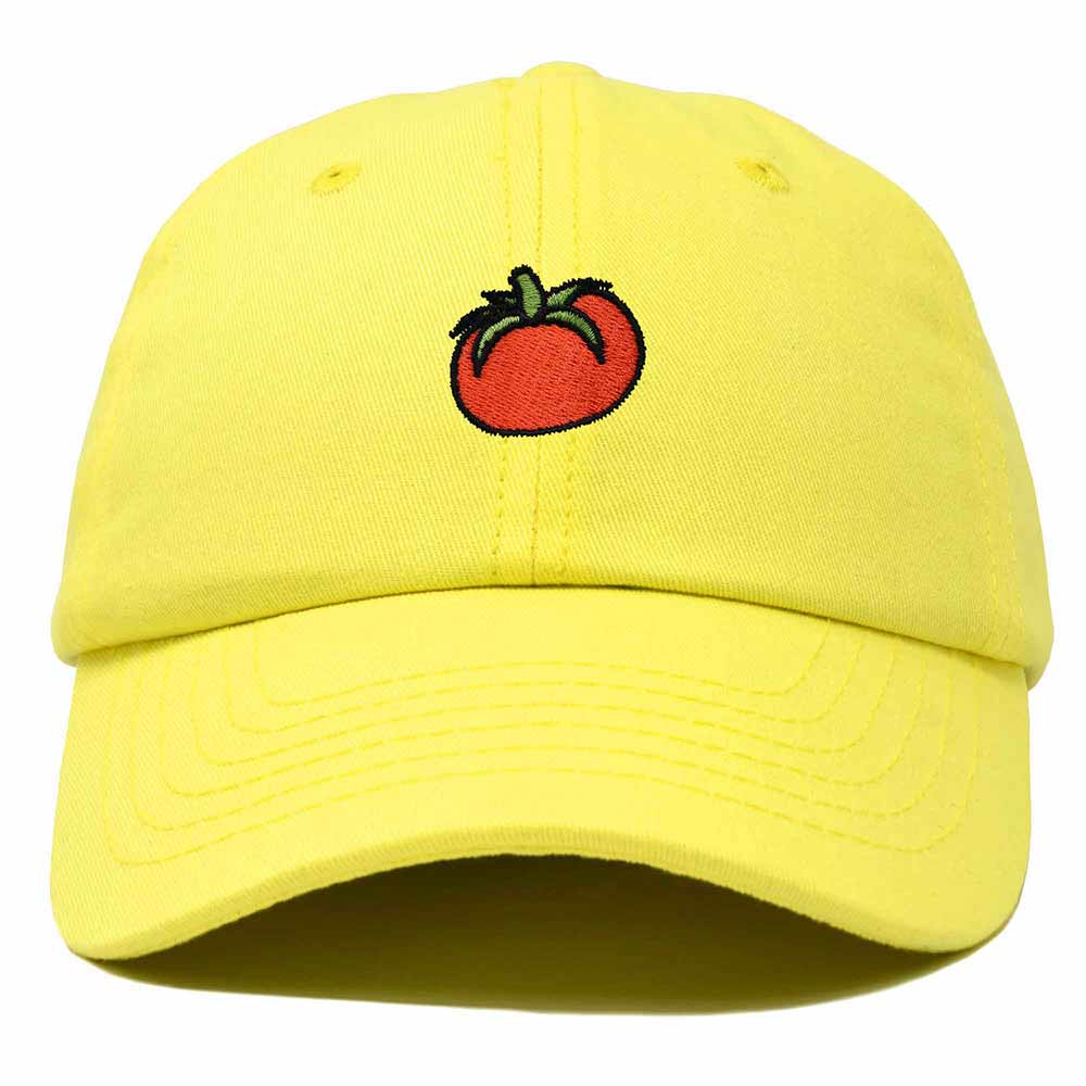 Dalix Tomato Embroidered Cap Cotton Baseball Cute Cool Dad Hat Womens in Yellow