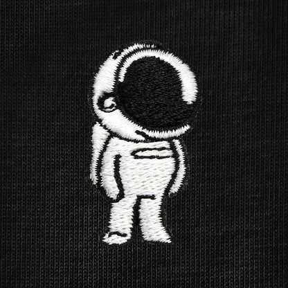 Dalix Astronaut Embroidered Cotton Classic Fit Long Sleeve Crewneck Tee Shirt Mens in Black 2XL XX-Large