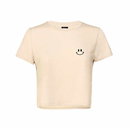 Dalix Smile Face Relaxed Cropped Tee