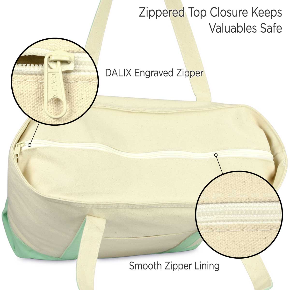 Cotton tote bag with zipper hotsell