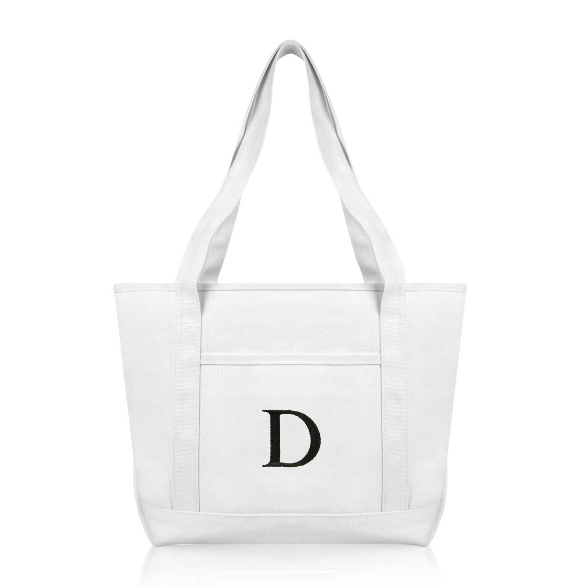 Dalix Medium Personalized Tote Bag Monogrammed Initial Letter - D