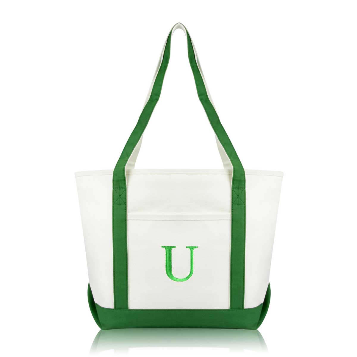 Dalix Medium Personalized Tote Bag Monogrammed Initial Letter - U