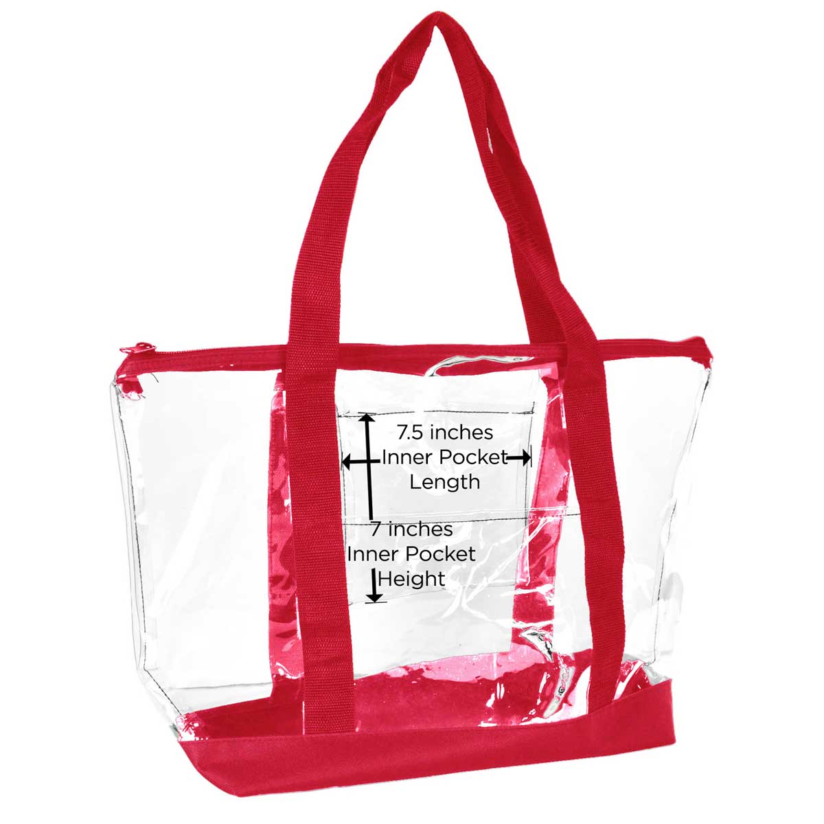 Large Clear Purse with rb Zipper