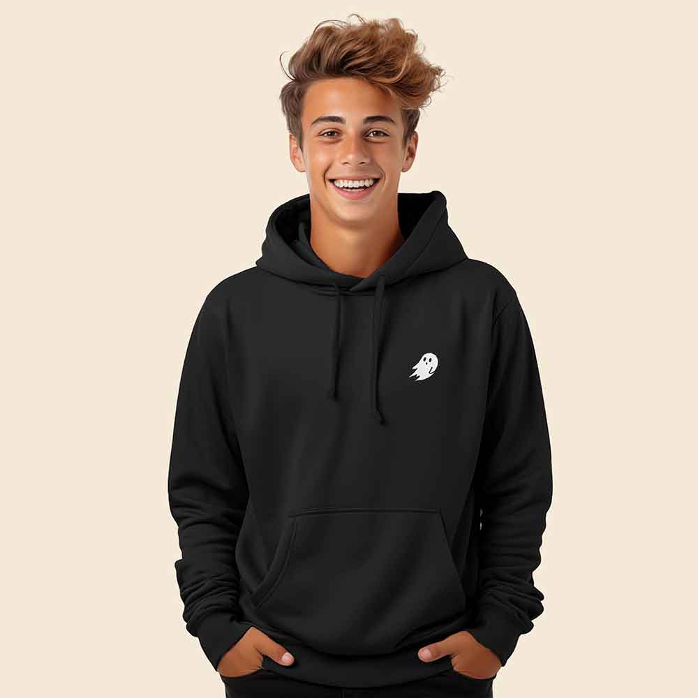 Dalix Embroidered Ghost Hoodie Soft Fleece Hood Sweatshirt Mens