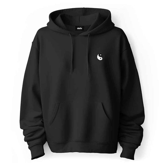 Dalix Yin Yang Embroidered Fleece Zip Hoodie Cold Fall Winter Mens in Black 2XL XX-Large