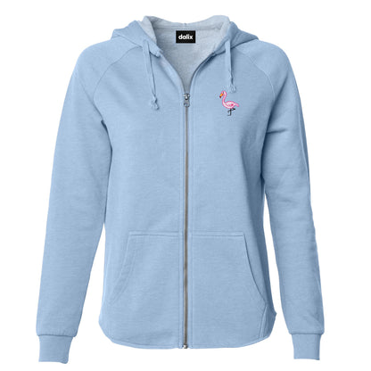 Dalix Flamingo Washed Zip Hoodie