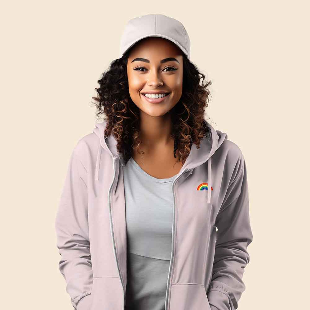 Dalix Rainbow Washed Zip Hoodie