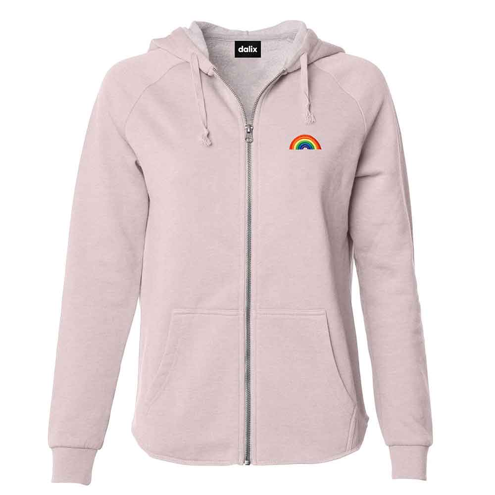 Dalix Rainbow Washed Zip Hoodie