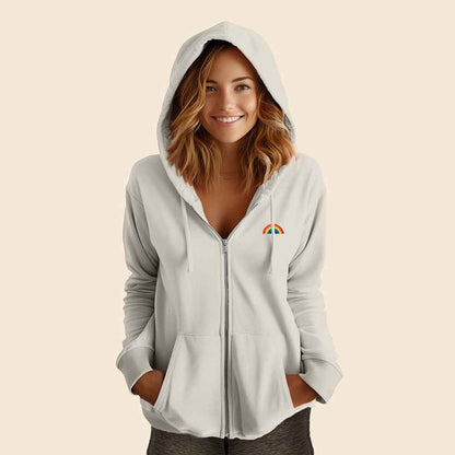 Dalix Rainbow Washed Zip Hoodie