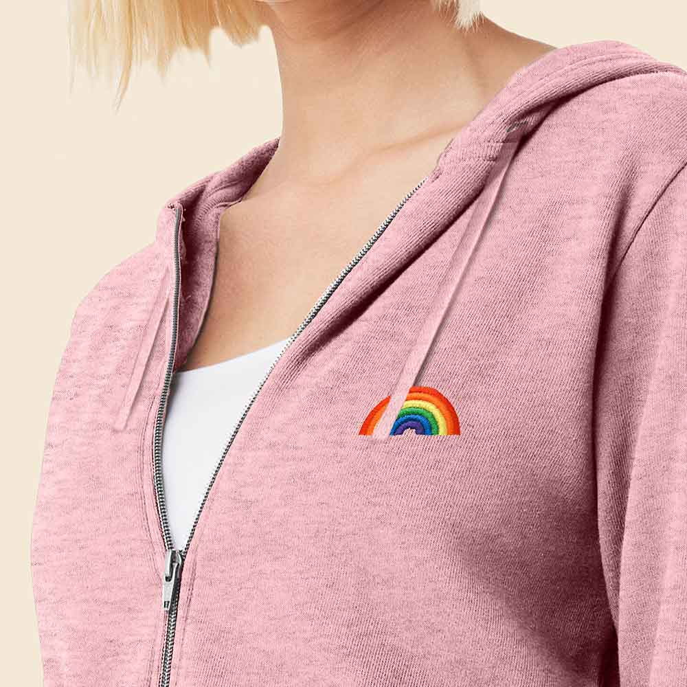 Dalix Rainbow Washed Zip Hoodie