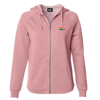 Dalix Rainbow Washed Zip Hoodie