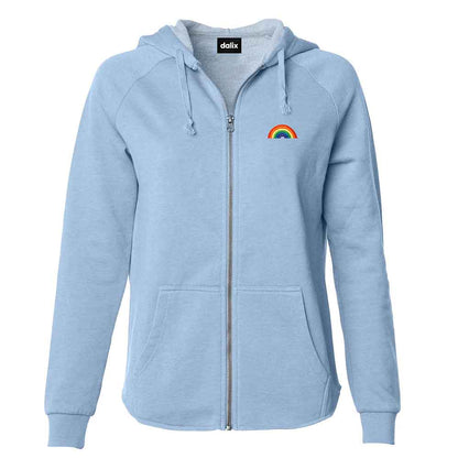 Dalix Rainbow Washed Zip Hoodie