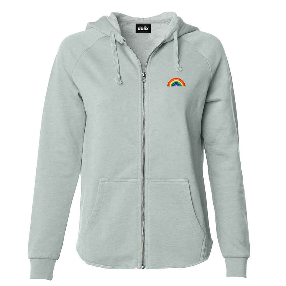 Dalix Rainbow Washed Zip Hoodie