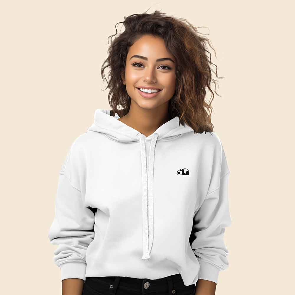 Dalix Panda Cropped Hoodie