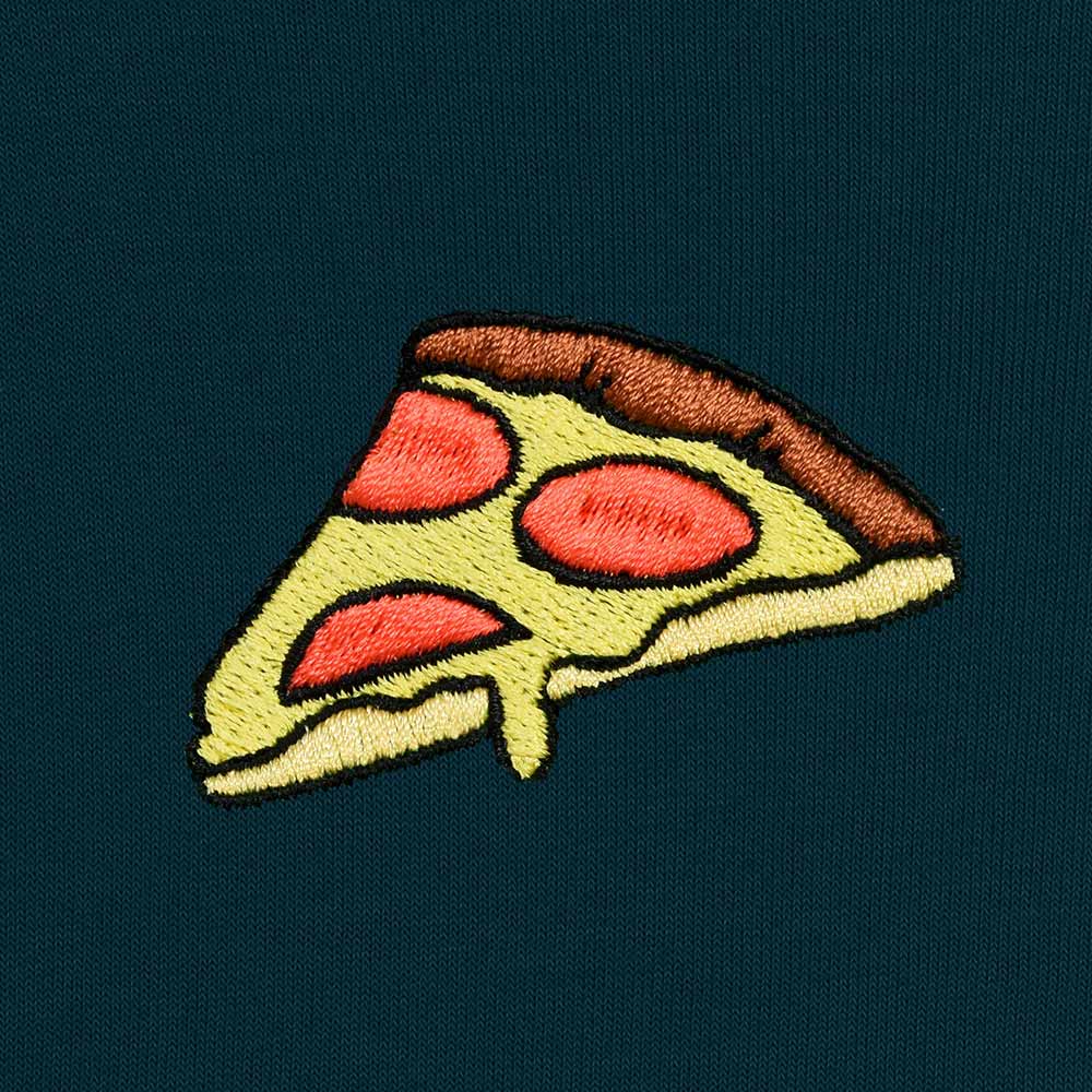 Dalix Pizza Embroidered Fleece Cropped Hoodie Cold Fall Winter Women in Atlantic Green 2XL XX-Large