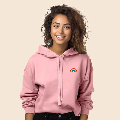 Dalix Rainbow Cropped Hoodie