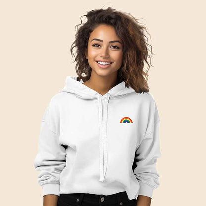 Dalix Rainbow Cropped Hoodie