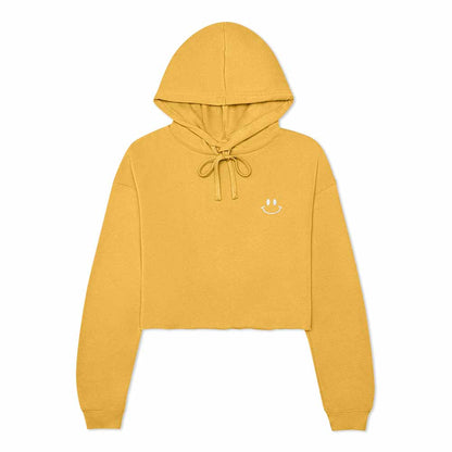 Dalix Smile Face Cropped Hoodie