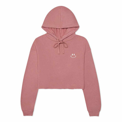 Dalix Smile Face Cropped Hoodie