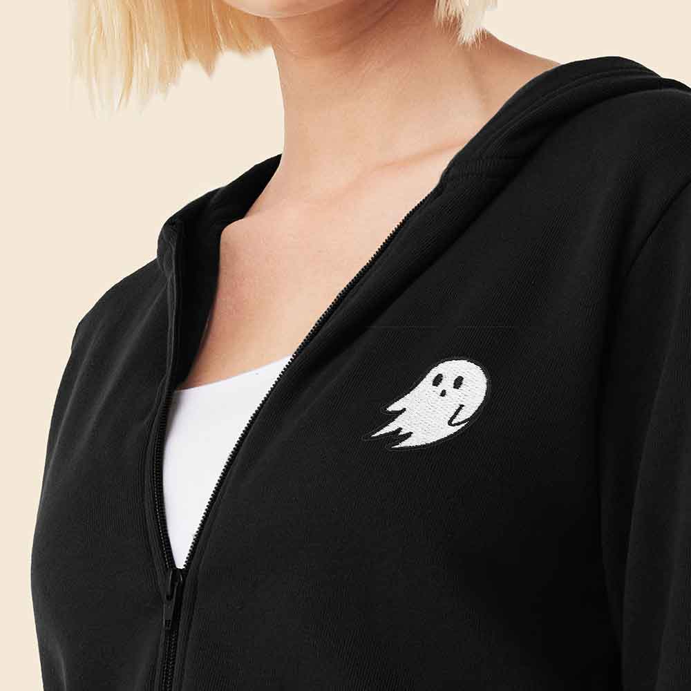 Dalix Ghost Cropped Zip Hoodie