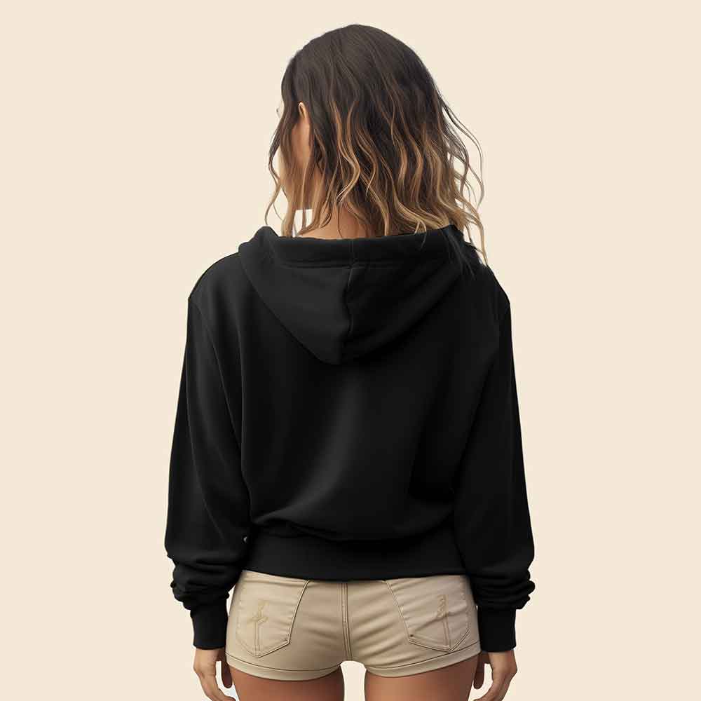 Dalix Ghost Cropped Zip Hoodie