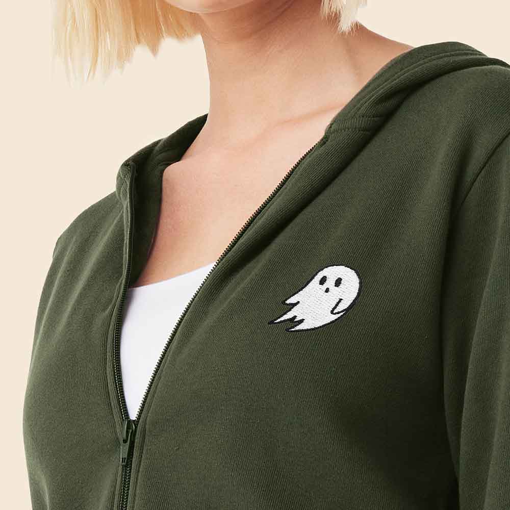 Dalix Ghost Cropped Zip Hoodie