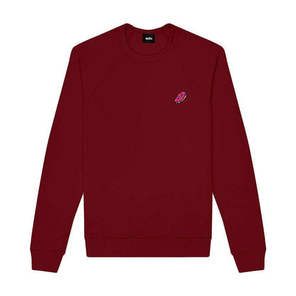 Dalix Donut Crewneck Fleece Sweatshirt Pullover Mens in Heather Red L Large