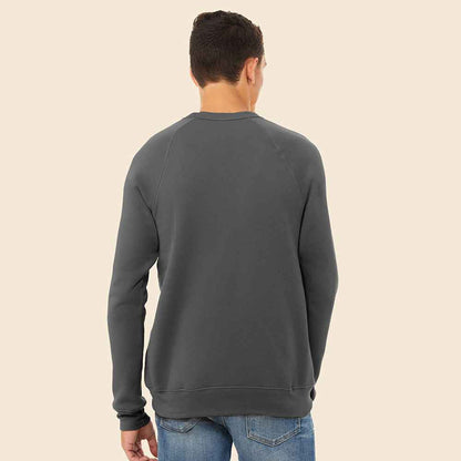 Dalix Flamingo Embroidered Fleece Crewneck Long Sleeve Sweatshirt Mens in Asphalt Gray 2XL XX-Large