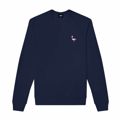 Dalix Flamingo Embroidered Fleece Crewneck Long Sleeve Sweatshirt Mens in 2XL XX-Large