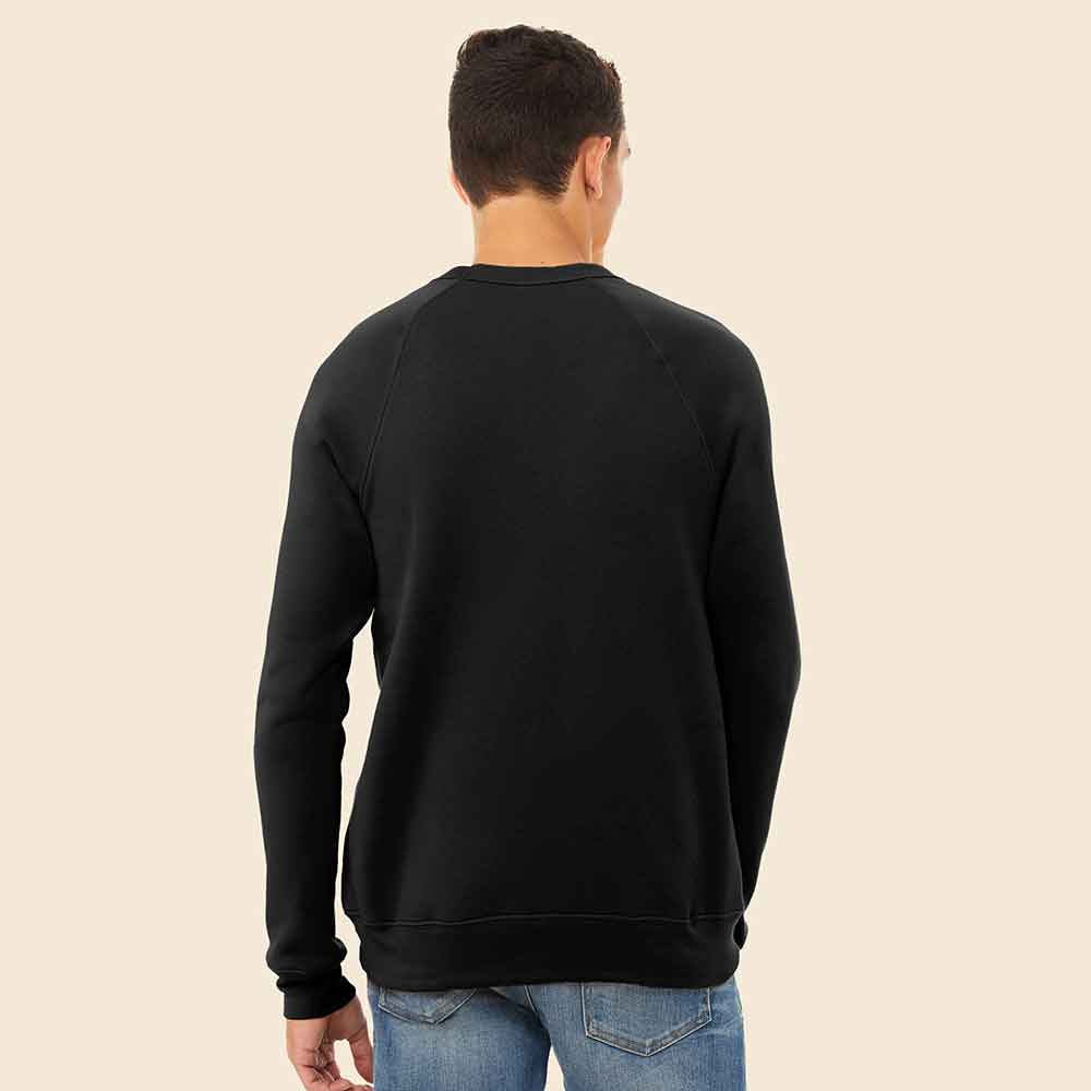 Dalix Fire Embroidered Crewneck Fleece Sweatshirt Pullover Glow in the Dark Mens in Heather Navy M Medium