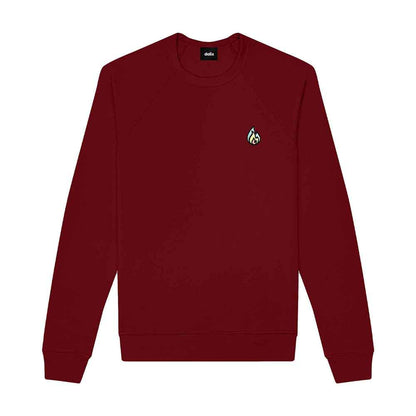 Dalix Fire Embroidered Crewneck Fleece Sweatshirt Pullover Glow in the Dark Mens in Heather Red L Large