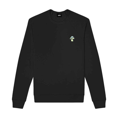 Dalix Mushroom (Glow in the Dark) Embroidered Fleece Sweatshirt Pullover Mens in Heather Navy S Small