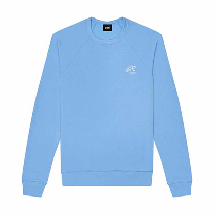 Dalix UFO Embroidered Fleece Crewneck Long Sleeve Sweatshirt Mens in Carolina Blue 2XL XX-Large