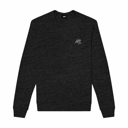 Dalix UFO Embroidered Fleece Crewneck Long Sleeve Sweatshirt Mens in Dark Heather 2XL XX-Large